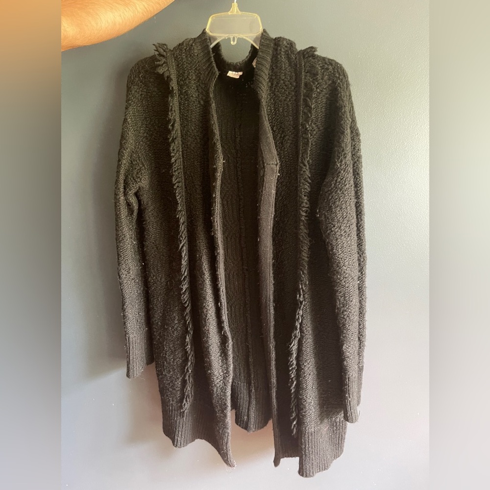 Black Cardigan size Medium from Gap with Fringe